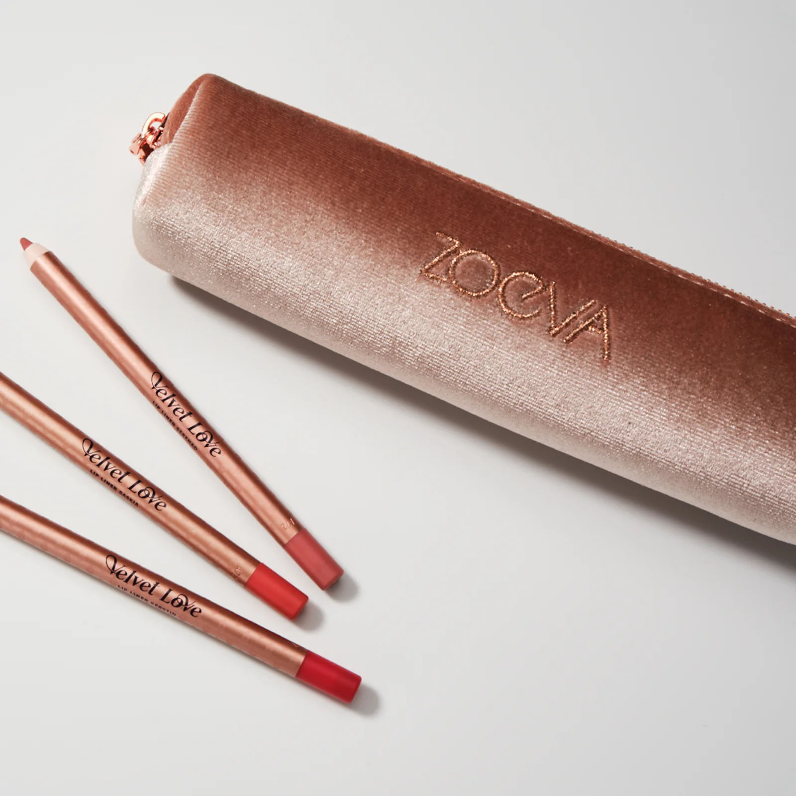 Velvet Makeup Pouch (Rose Gold) - Image 3